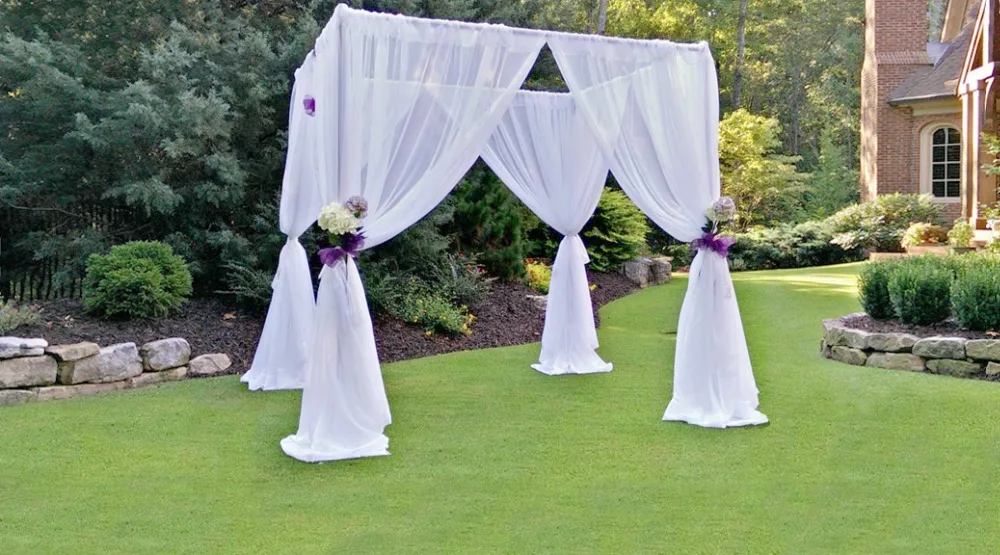 

3M*3M*3M white square canopy drape with stainless steel Pipes