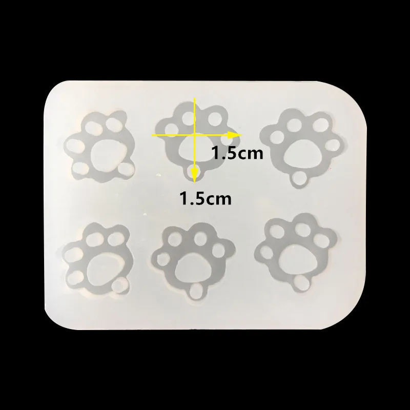 

1pcs UV Resin Jewelry Mold Silicone Cat Claw Paws Fondant Mold Jewelry Pendant Making Epoxy Resin Mold Tool Craft Christmas