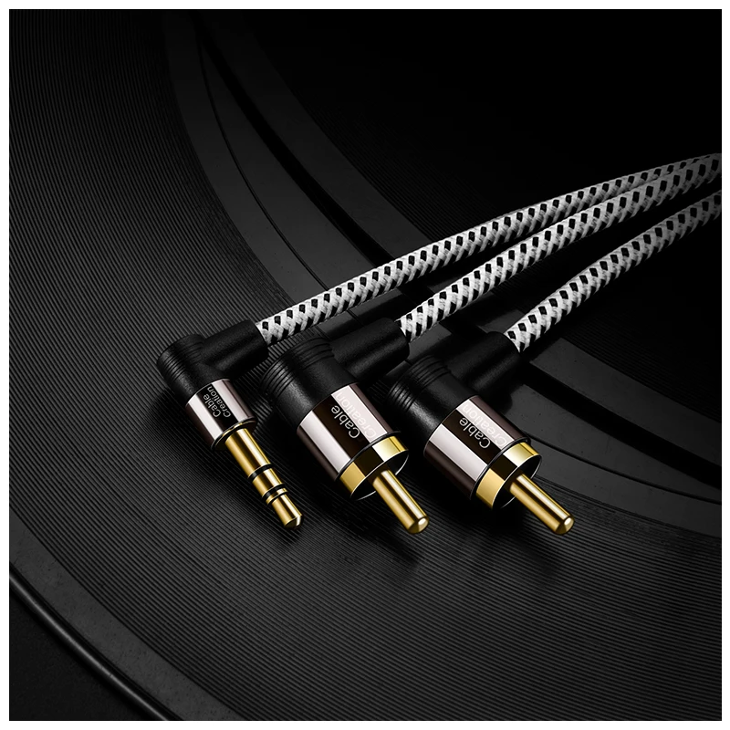 RCA 3 5 мм 90 угольный Aux 2RCA мужской Y сплиттер стерео аудио и вспомогательный кабель