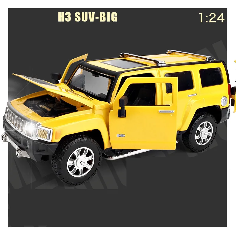 Модель автомобиля из цинкового сплава Hummer H3 1:24 металлическая модель звукового и