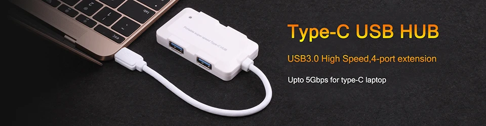 4 порта USB3.0 концентратор 5 Гбит/с супер скорость Hab 750 мм Кабель Портативный Черный Белый Micro-USB разветвитель питания для нескольких USB устройств