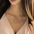 Ожерелье с двумя именами на заказ, мужское, женское, с арабским именем