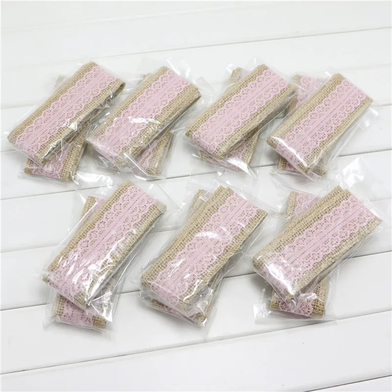 4 см ширина Белое кружево с лента из натуральной мешковины джутовый рулон для