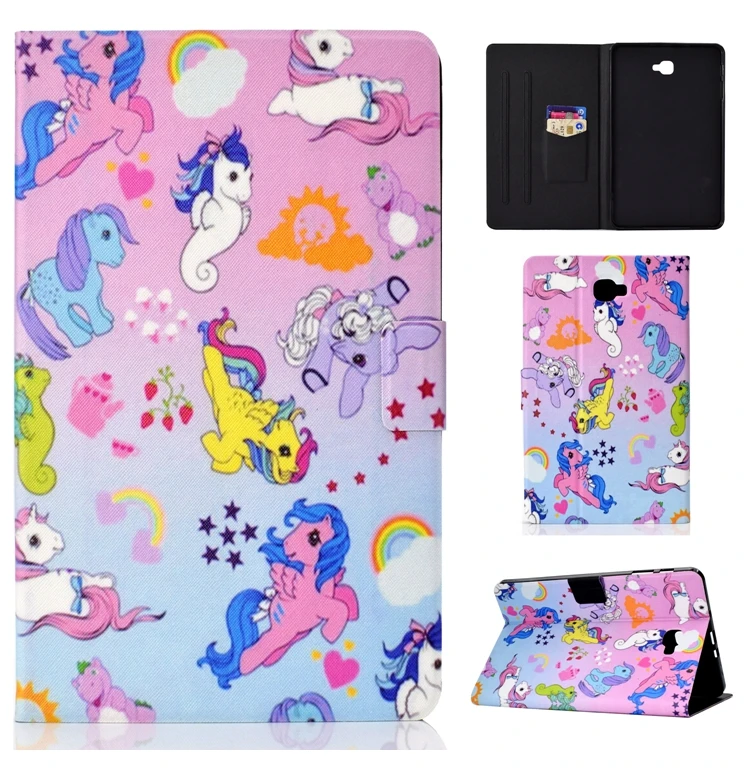 Чехол для планшета Coque samsung Galaxy Tab A A6 T580 чехол Единорог кожаный чехол с откидной крышкой для Etui samsung Tab A A6 T585 чехол