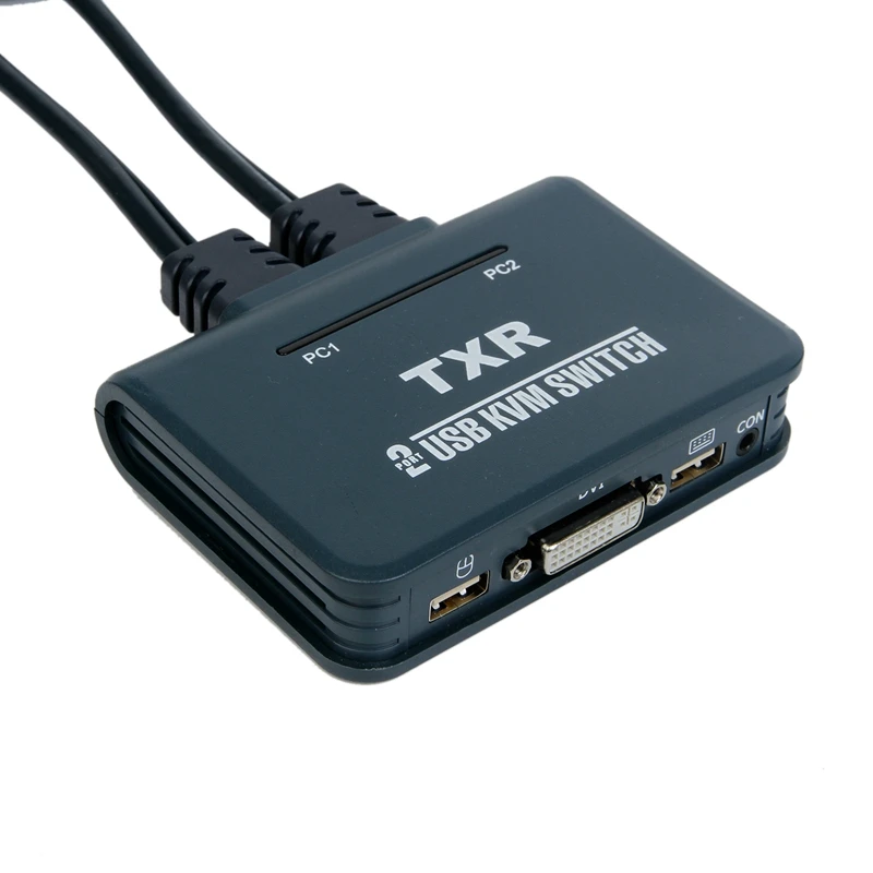 2 порта Usb 0 в 1 выход Dvi Kvm переключатель коробка с аудио-видео кабелем для монитора