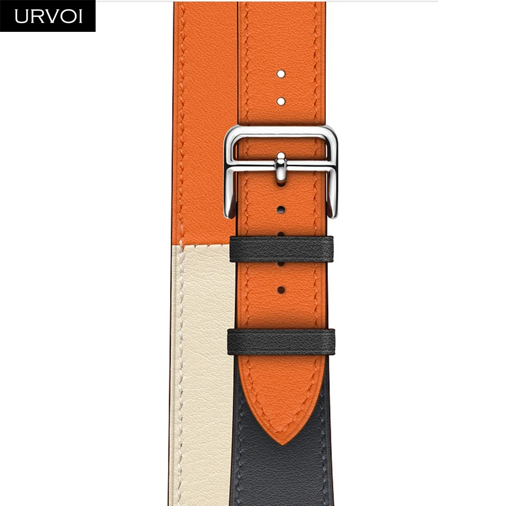 Indigo C O URVOI двойной тур группа для Apple Watch series 5 4 3 2 1 ремешок для iwatch сверхдлинный ремень высокого качества из натуральной кожи петлевой - Цвет ремешка: Indigo C O