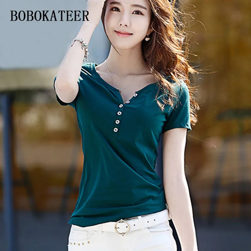 Футболка BOBOKATEER с коротким рукавом женская одежда летние Топы camiseta mujer