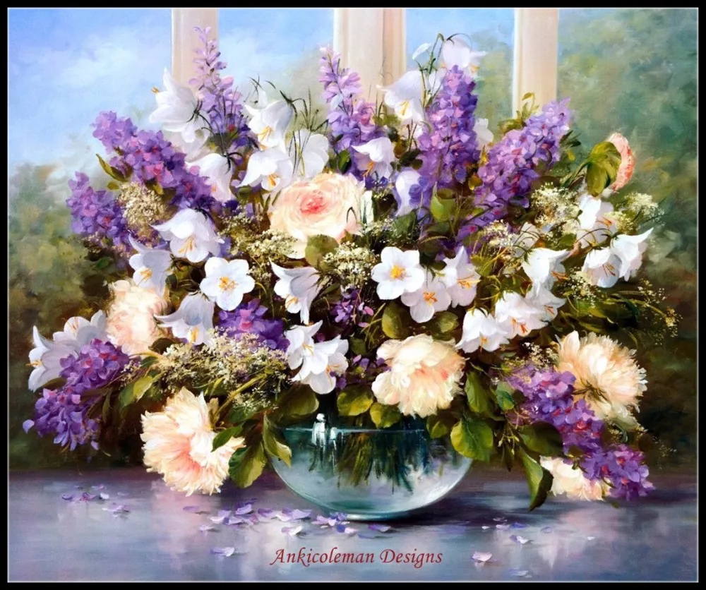 

Needlework for embroidery DIY DMC High Quality - Counted Cross Stitch Kits 14 ct Oil painting - Lavender Baskets