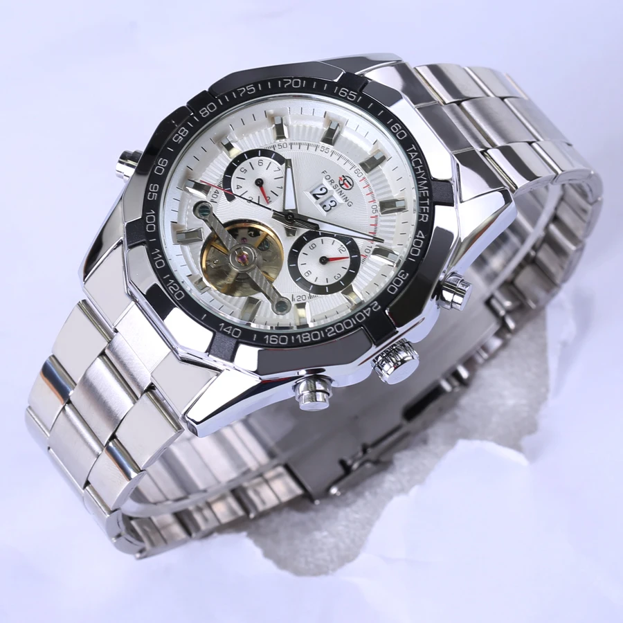 Часы наручные Forsining Мужские автоматические серия 2018 с турбийоном механические в