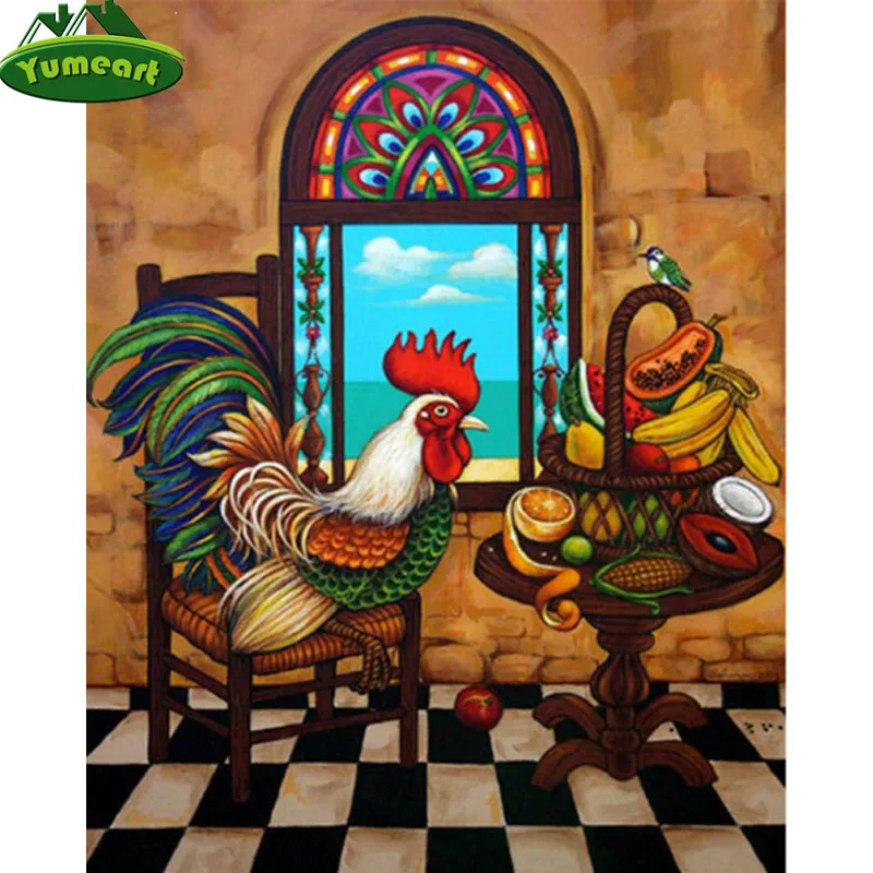 YUMEART DIY Алмазная картина мозаика петух животное 5D алмазная вышивка крестиком петух хобби и ремесла творческие игрушки