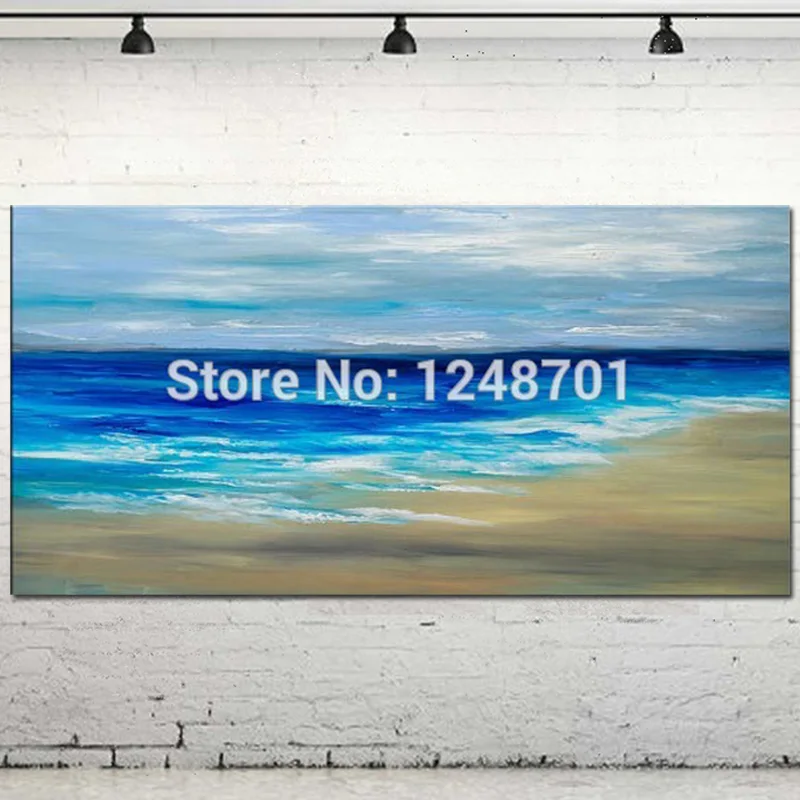 

100% Hand Painted sea beach oil painting landscape oil painting canvas sea painting for wall decor