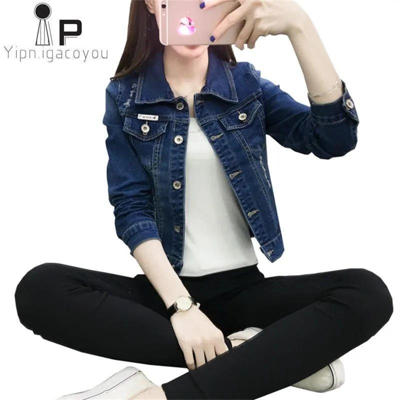 Модная женская джинсовая куртка 2020 Весенняя бомбер нового размера плюс кардиган