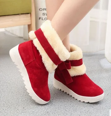 2017 women Snow boots warm winter ankle Female shoes plus student bow fashion child snow kids sneakers |