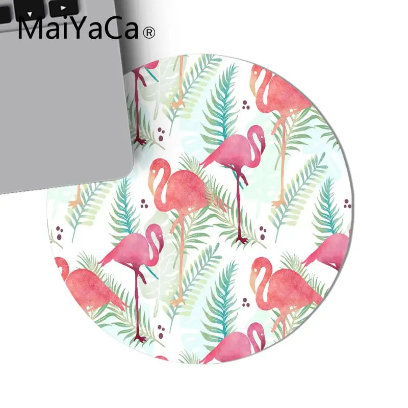 Maiyaca Розовый фламинго Офисная мышь геймерский мягкий круглый коврик для мыши