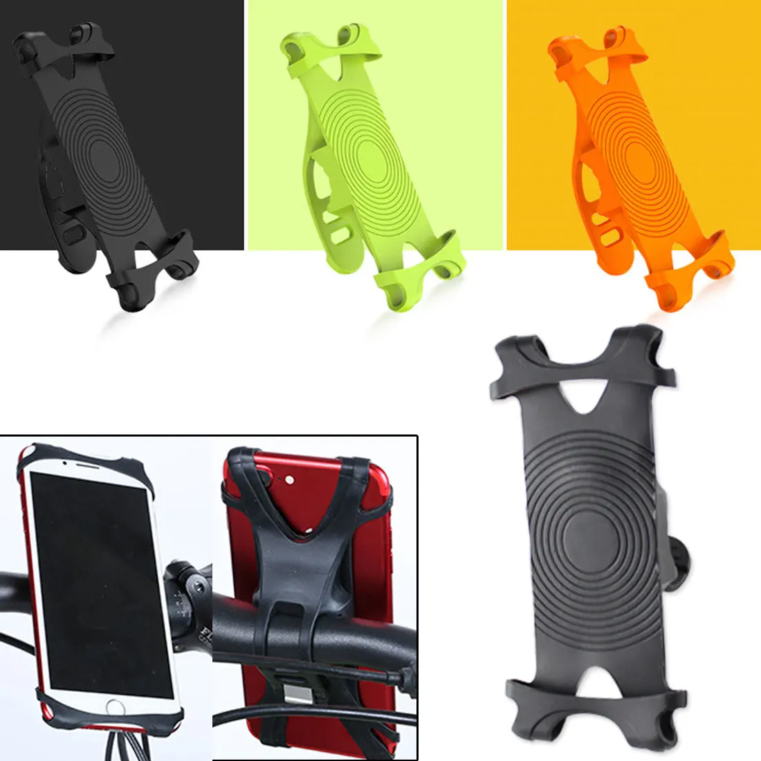 New Aluminum Alloy Rubber Bicycle Phone Holder Rotation Handlebar Mount Bracket Bike Cycling Stand Support | Спорт и развлечения