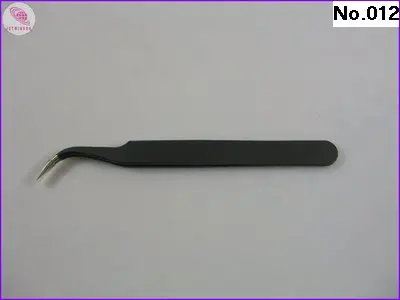 

1X Eyelash Lash Vetus Extension Curved Black Tweezers Maintenance Tools With Paper Card Package