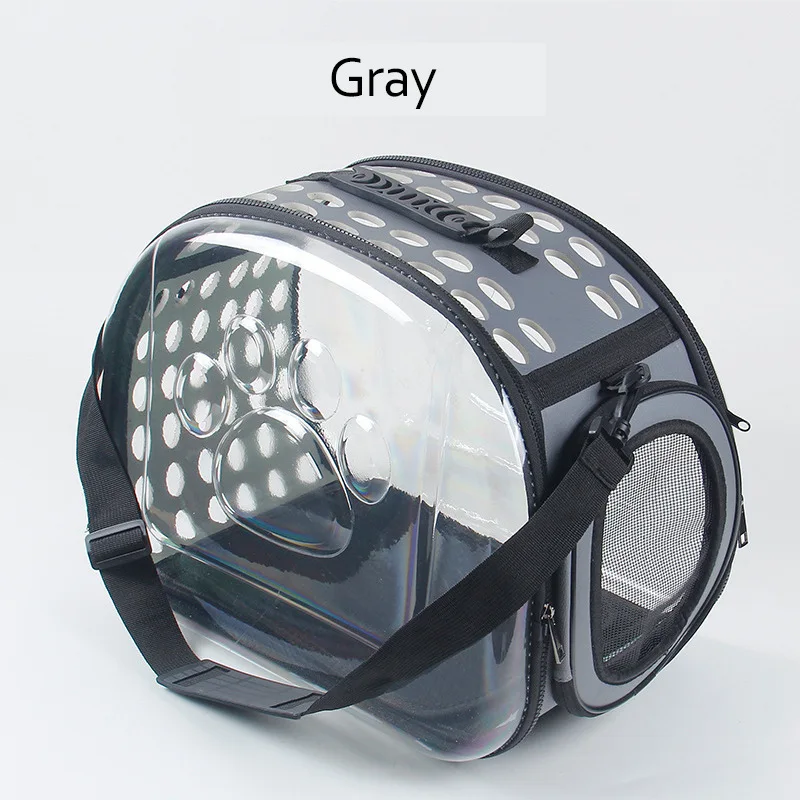 Gray Щенок Кошка ручная сумка для переноски прозрачные сумки для животных космическая капсула Складная дышащая Сумка-переноска собака транспортная клетка - Цвет: Gray