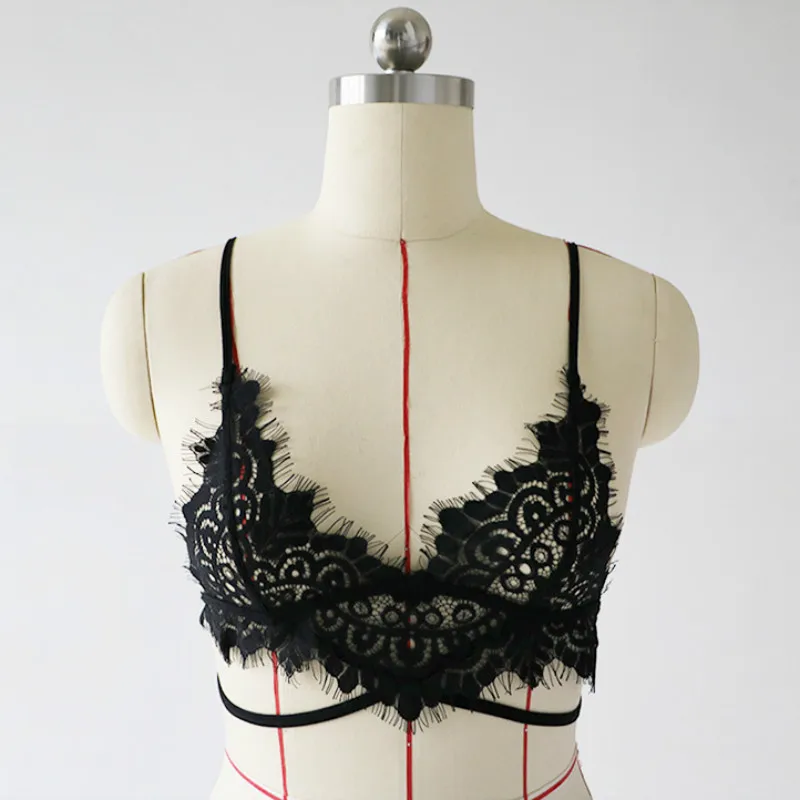 Hot Selling Eyelash Lace Hollow Out Tempura Bra Thin Sexy Band 2018 New Fashion Style M-XL |