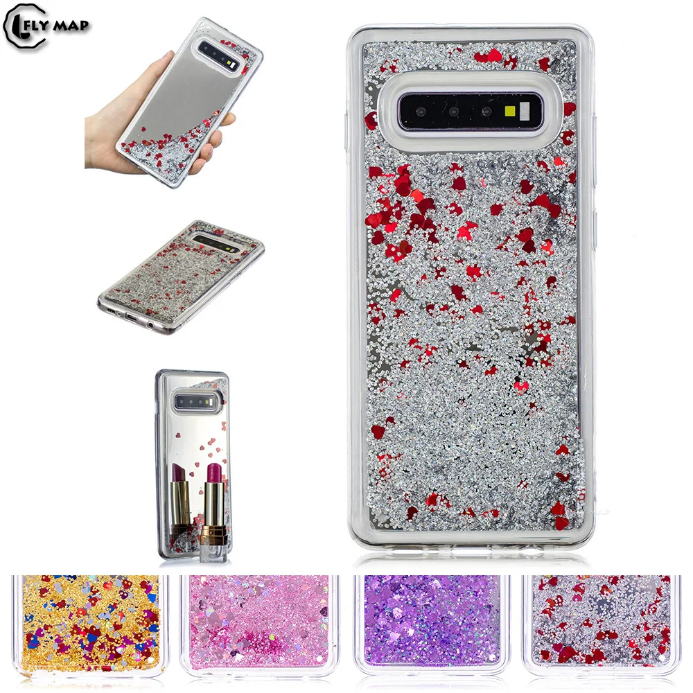 Зеркальная Вспышка чехол для SAMSUNG Galaxy S10 + Plus жидкий зыбучий песок телефона Coque 10S SM