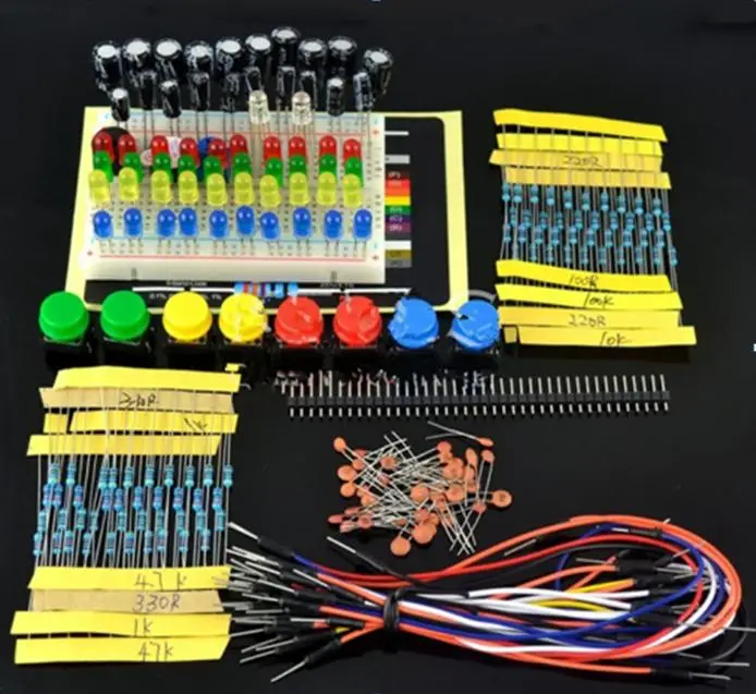 Стартовый набор для резистора/светодиодный/конденсатор/перемычки/макетный