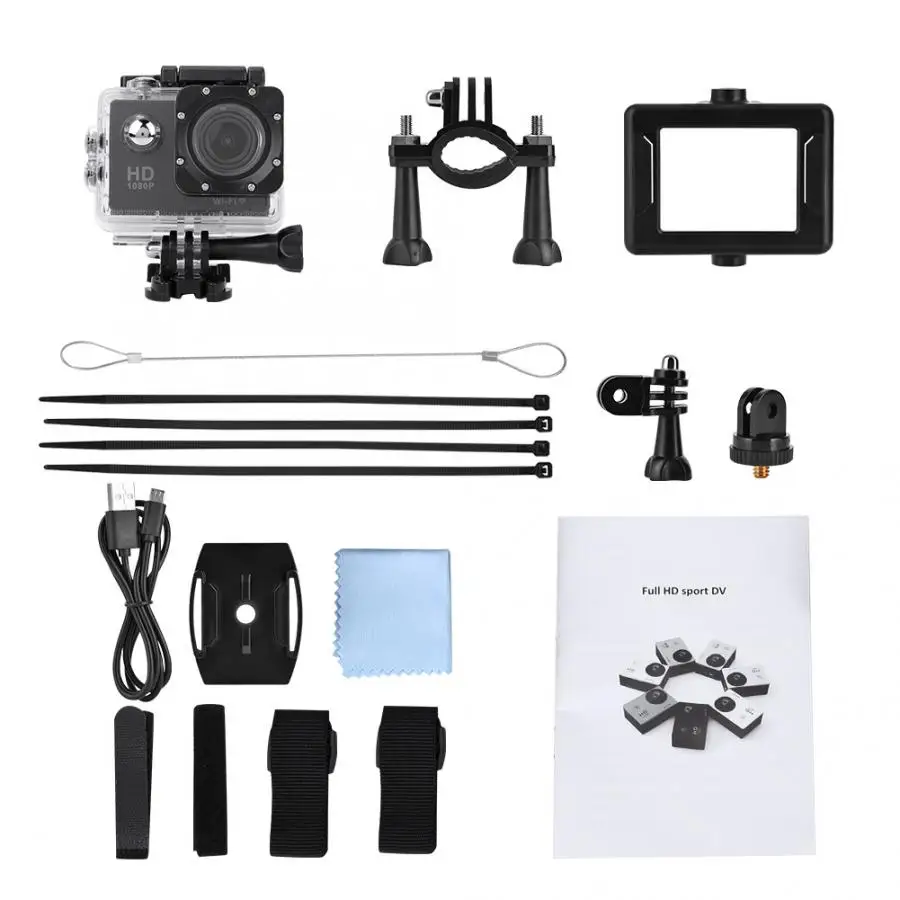 Открытый Gopro HD WiFi 1080P 2 0 дюймовый дисплей для фотосъемки водонепроницаемый