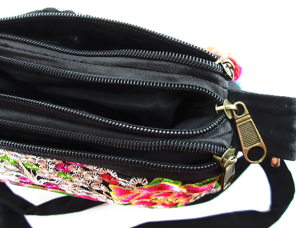 Two-use Vintage Hmong Tribal Ethnic Thai Indian Boho shoulder messenger purse bag embroidery tote pom trim SYS-357 | Багаж и сумки