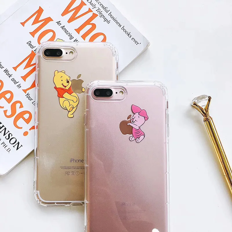 Забавный милый чехол для телефона с мультяшным медведем для iPhone 11 6 6 S 7 8 Plus 11Pro X Xs Max Xr прозрачный мягкий чехол Fundas Capa