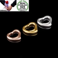 omhxzj wholesale personality fashion ol woman girl party gift silver gold rose gold heart 925 sterling silver pendant charm ch40