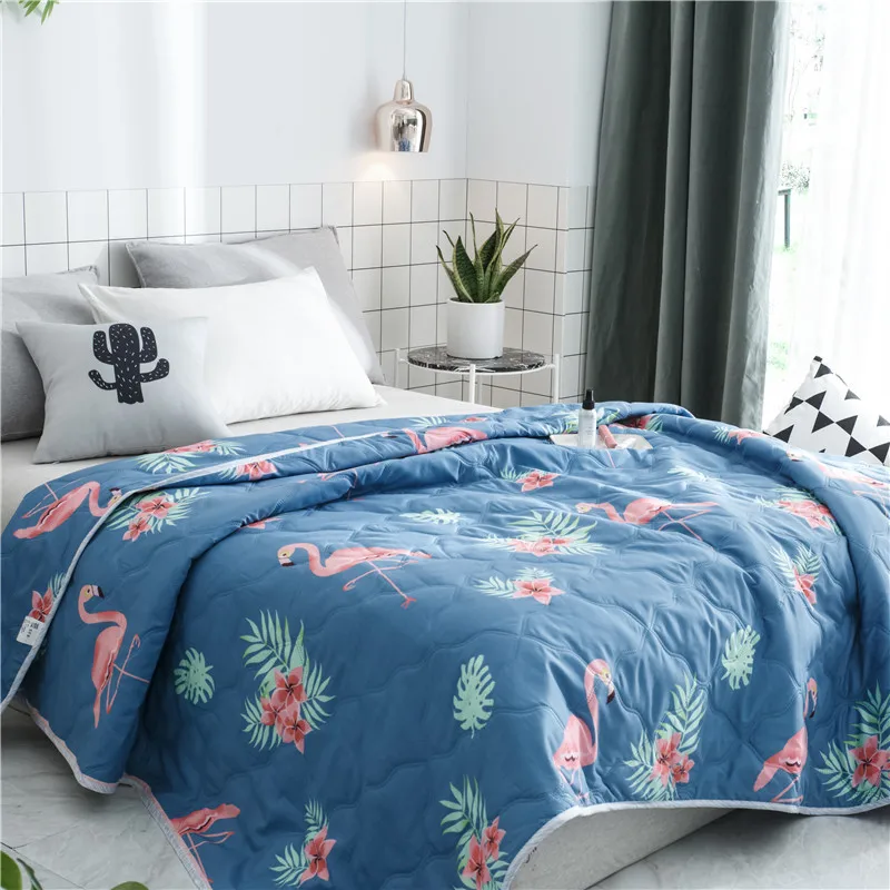 

2019 New Bedding Flamingo Summer Quilt Blankets Cartoon Comforter Bed Cover Quilting Home Textiles Suitable for Adults Kids