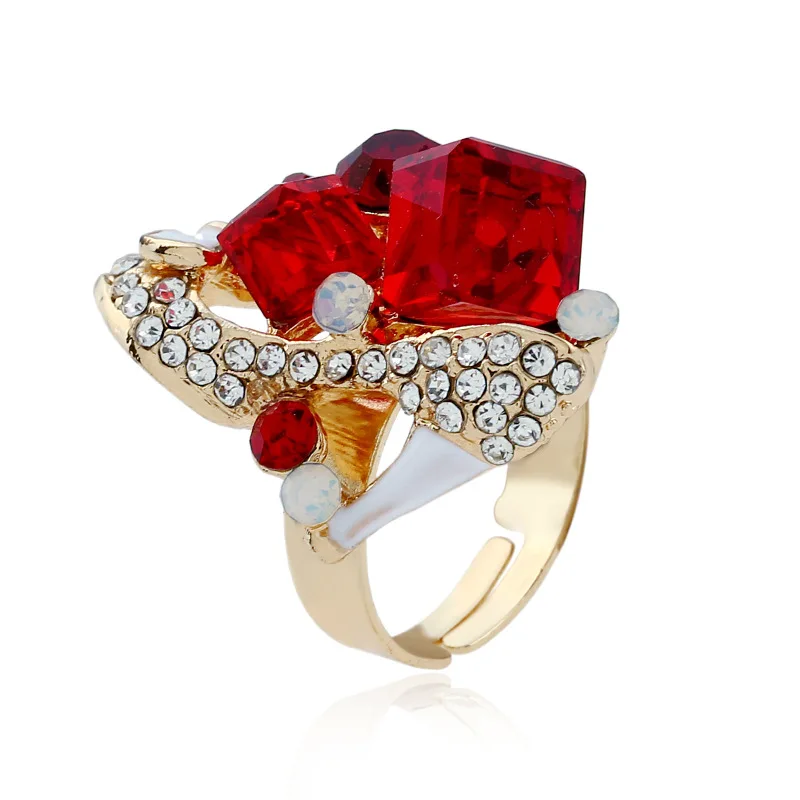 Женское кольцо из смолы регулируемое обручальное с большим цветком и