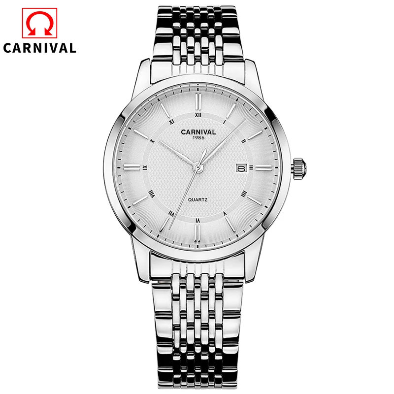 Carnival Mens Watches Top Brand Luxury Leather Strap Waterproof Quartz Watch Men Clock Wristwatches montre homme 2019 | Наручные часы