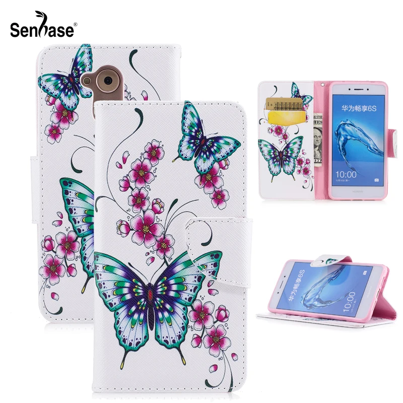 Чехол для Huawei Honor 6C кошелек с мультяшным рисунком флип-чехол из искусственной