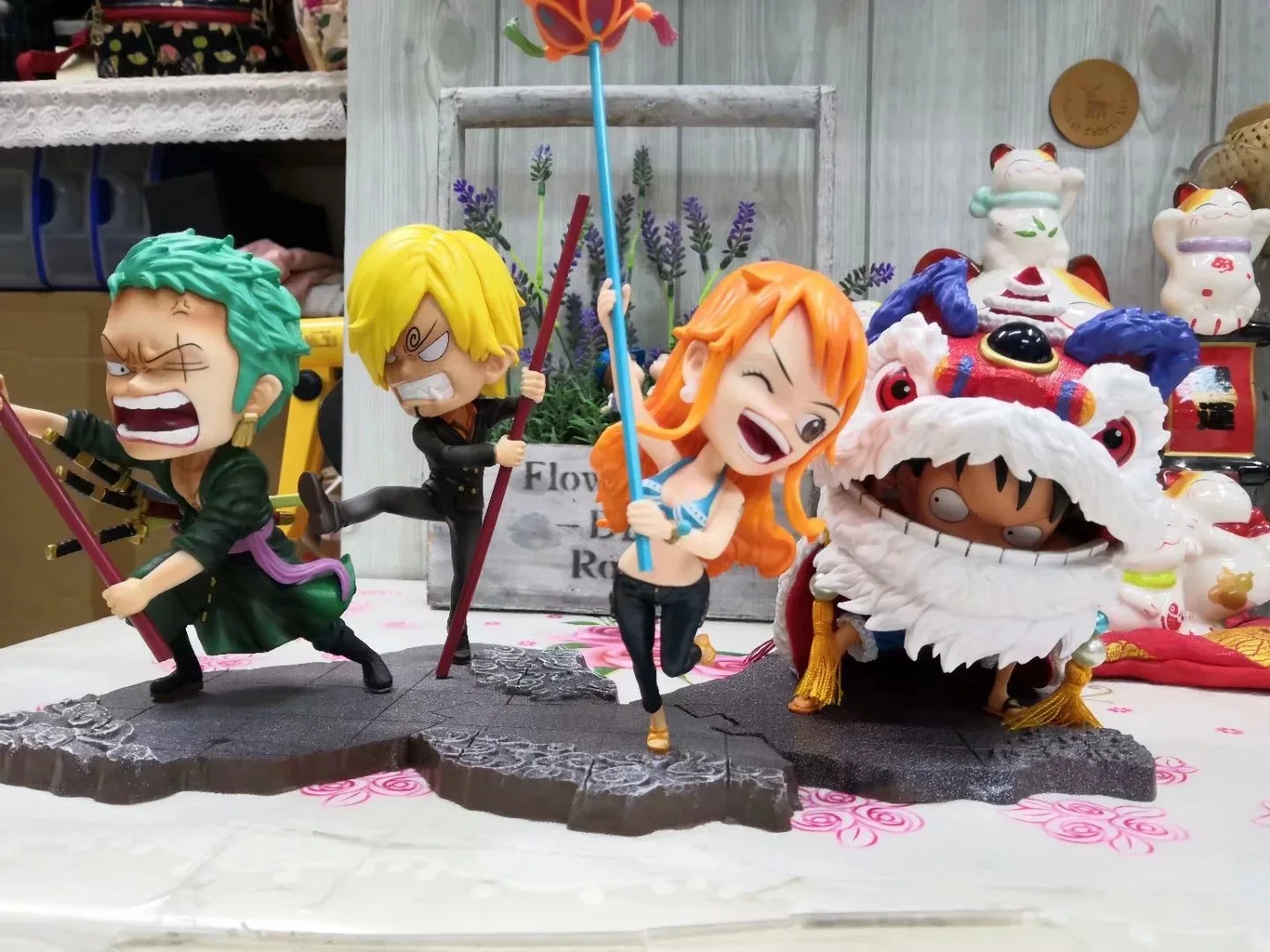 Аниме One Piece Luffy китайский новый год Лев по индивидуальному заказу Zoro Sanji Nami Дракон