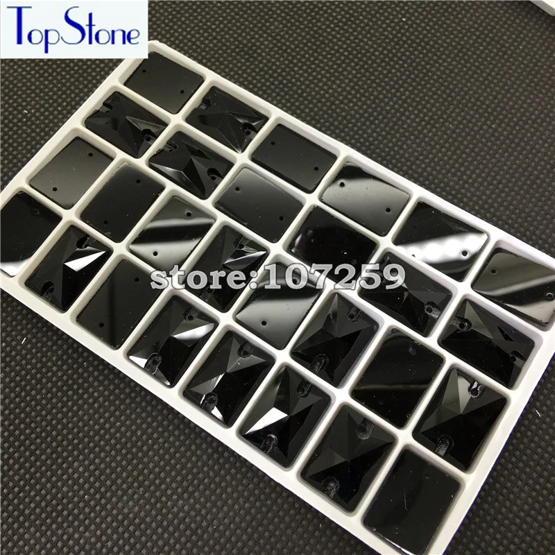 Прямоугольная пришивка из страз TopStone Black Jet 8x10 10x14 13x18 мм прямоугольная камня для