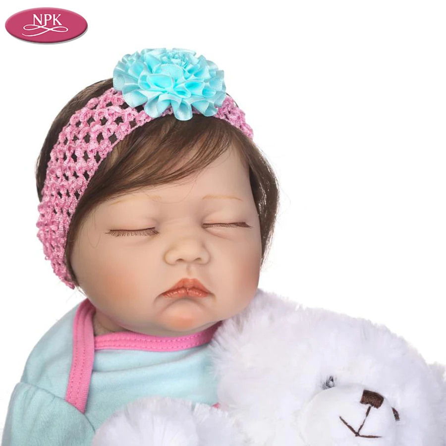 NPK 55 см силиконовая кукла Bebes Reborn Girl детские игрушки для девочек виниловые