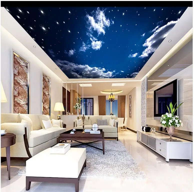 

Custom 3d photo wall paper Blue sky cloud ceiling Stereoscopic 3d wallpaper Non woven wallpaper Wall Decoration