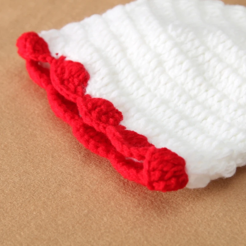 2018 Baby Christmas Hap Newborn Infant Handmade Photography Prop Hot Sale 0-6M Girls Boys Beanie Crochet Cap Knitted Santa Hat | Мать и