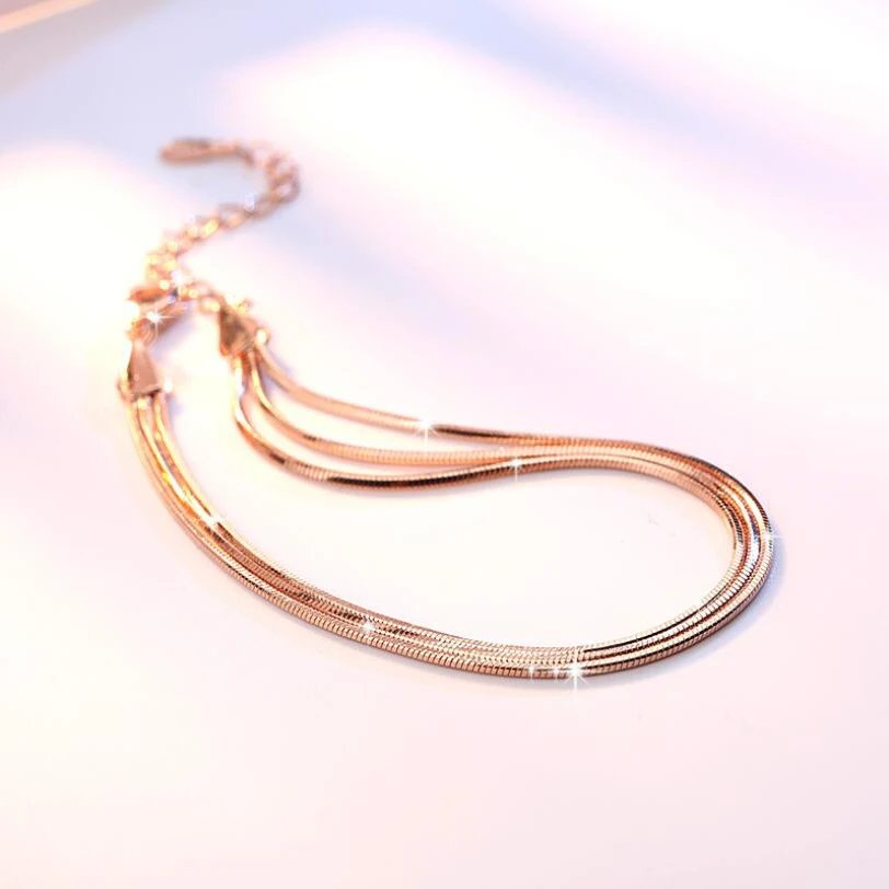 

Multi-layered Snake Bone Chain Bracelets & Bangle Silver Charm Anise Snake Bracelets For Women Fashion Hand Jewelry