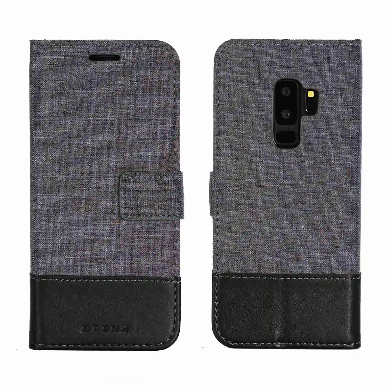 Джинсовая ткань + кожаный чехол для Samsung Galaxy S9 Plus S10 S10E Note 9 8 10 A20 A30 A40 A50 A70 M20 M10