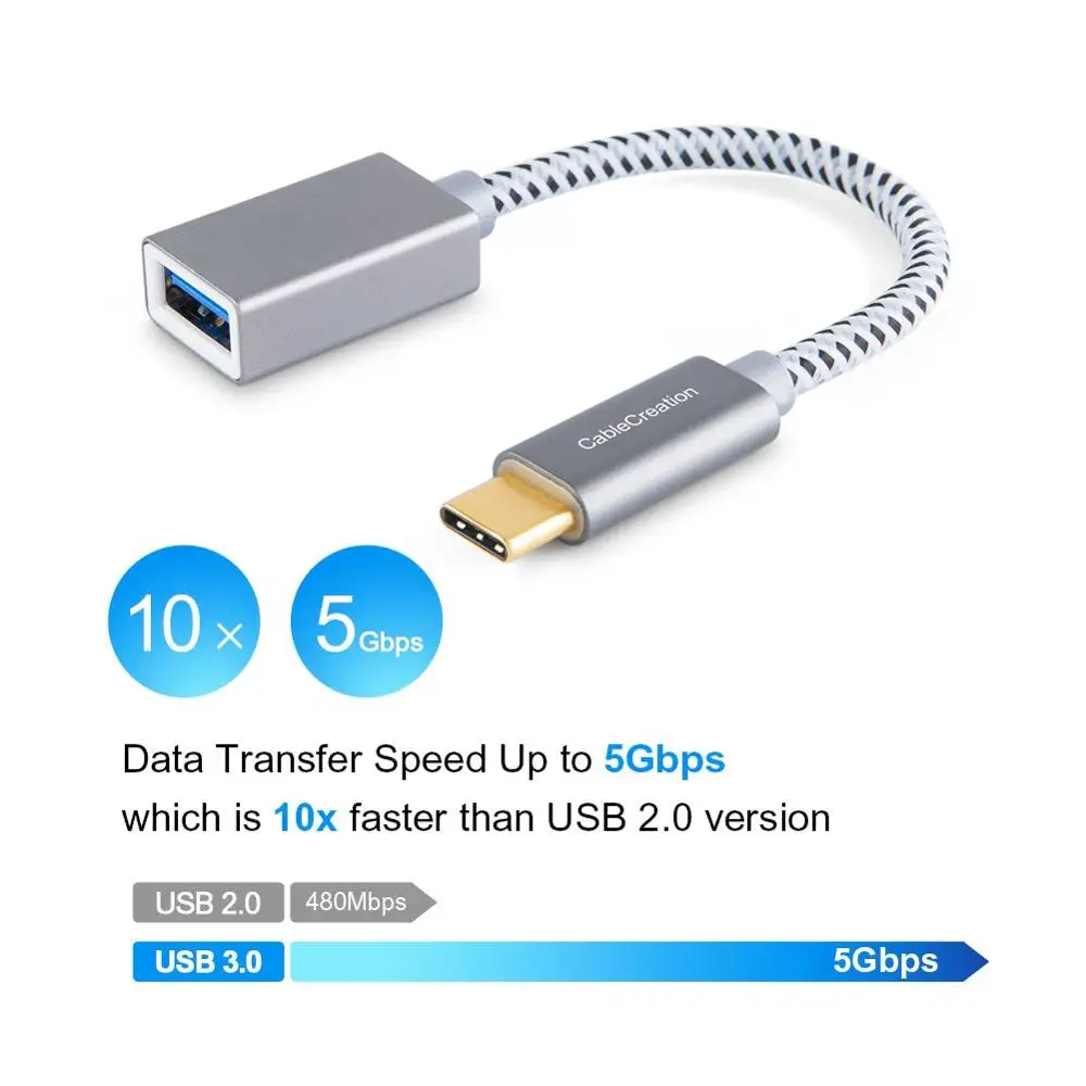 Кабель-адаптер CableCreation USB-C OTG USB C к 3 0 A для новых устройств Macbook и других Type |
