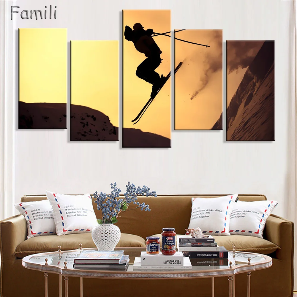 5 шт./компл. зимние спортивные лыжи шелковые домашние декоративное живописное