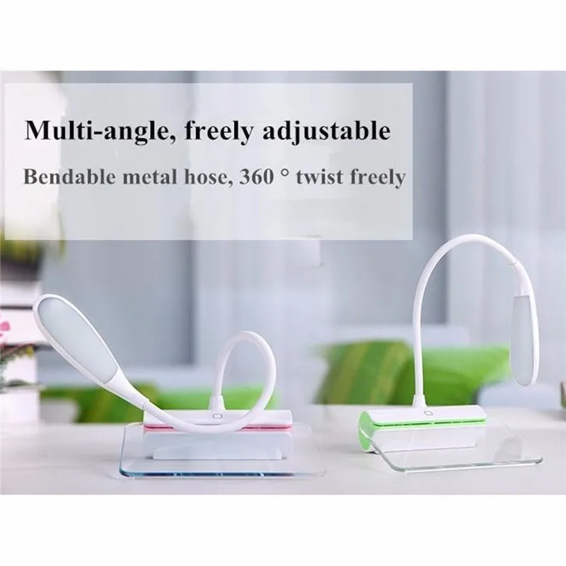 LED Desk Lamp Table Message Light Flexible Bed Reading Study Night 3 Modes USB Rechageable Office Bureaulamp Eye Care | Освещение