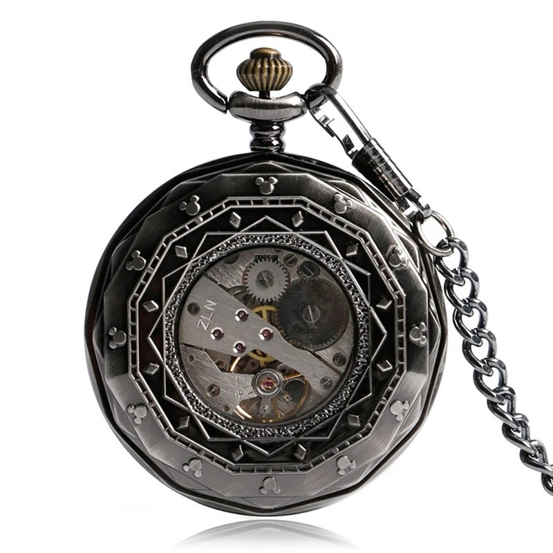 

Pocket Watches Women Retro Steam Locomotive Pattern Hand Winding Small Seconds Design Mechanical Pocket Watch Men Gifts