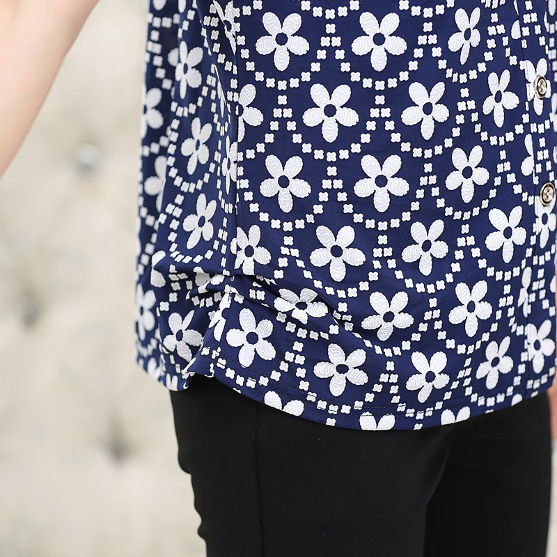 Рубашка с коротким рукавом для женщин среднего возраста топ размера плюс мамы