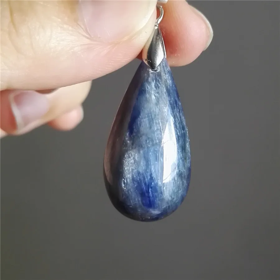 Fashion Necklaces Crystal Charms Pendant Blue Gemstone Suspension Water Drop Bead Natural Kyanite 31x15x11mm | Украшения и