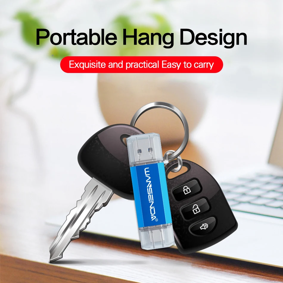 Новый USB флеш накопитель WANSENDA type C 16 ГБ 32 64 128 256 Гб OTG Флешка 2 в 1 тип c и Usb 3 0 флэш