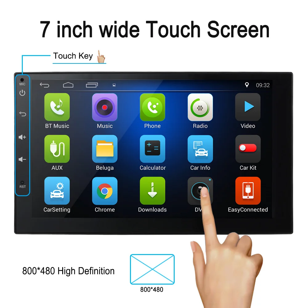 Автомобильный мультимедийный плеер 2 Din Android 5 1 7 '' универсальный Wi Fi GPS
