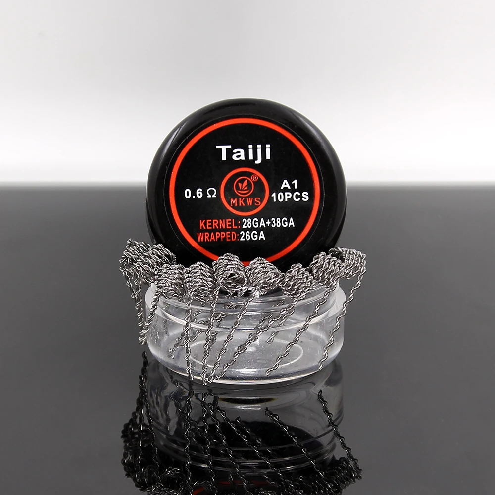10 шт. MKWS Taiji катушка провода KA1 SS316 нагревательная катушка vape Танк Предварительно Построенная катушка DIY RDA RBA RDTA атомайзер электронная сигарета провода