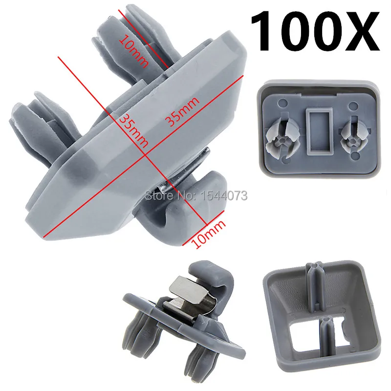

100Pcs Gray Inner Sun Visor Hook Clips Case For Audi A1 A3 A4 A5 Q3 Q5 TT 8U0857562A 8E0 857 562