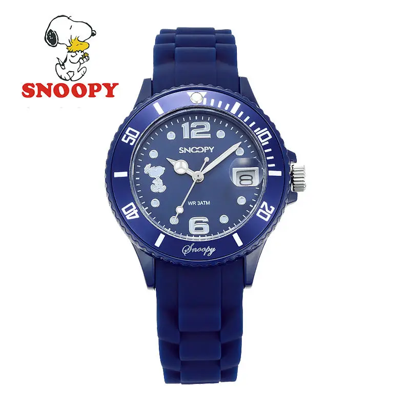 Детские часы Snoopy крутые кварцевые наручные для мальчиков спортивные кожаные